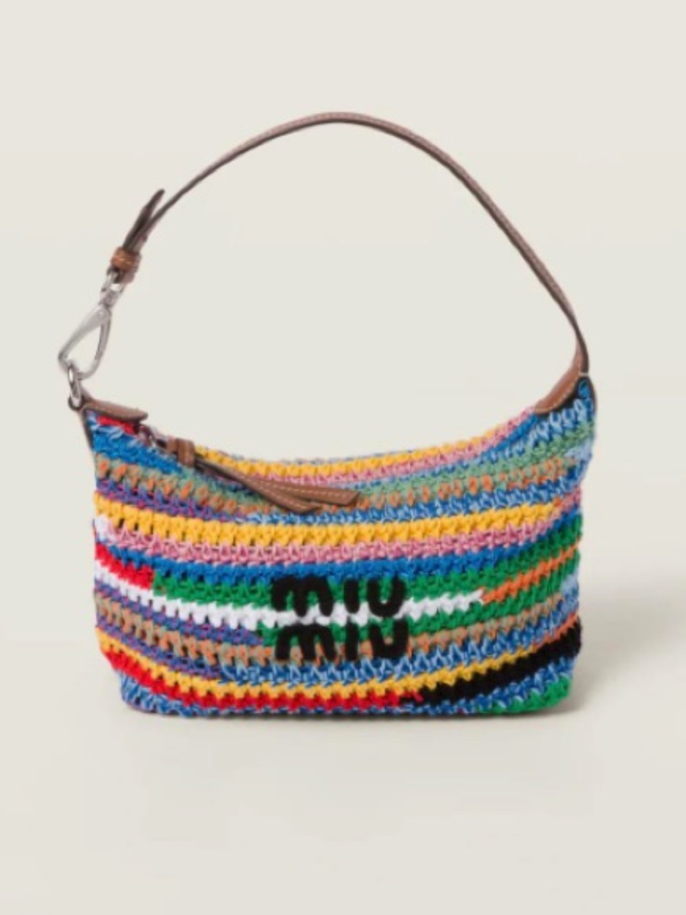 NEW Miu Miu Crochet Rainbow Pouch Bag